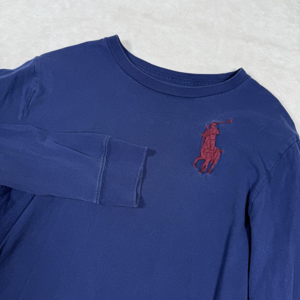 Ralph‎ Lauren Polo Kids Large Blue Long Sleeve Cotton T-Shirt Big Pony